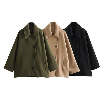 Veste Femme Mi-Longue 65 cm Style Street Hipster en Polyester à Manches Longues Effet 3D - S à L