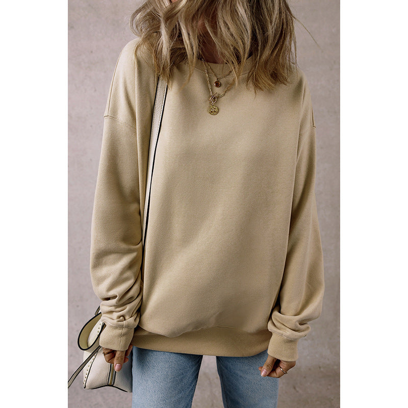 Pull Femme Oversize – Manches Longues, Impression, Style Décontracté