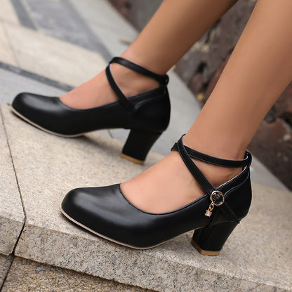 Chaussures Femme Talon Épais – Mary Jane, Talon Haut, Boucle
