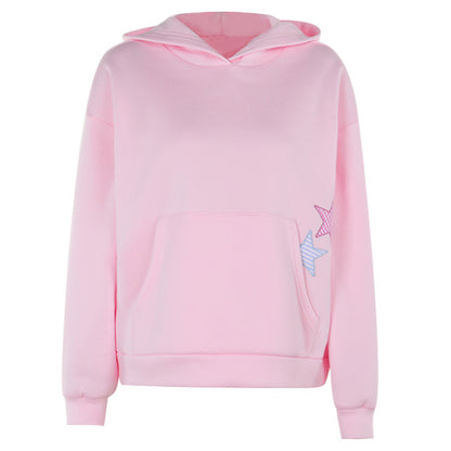 Sweat à Capuche Femme – Broderie Tendance, Manches Longues, Medium, Couleurs Variées