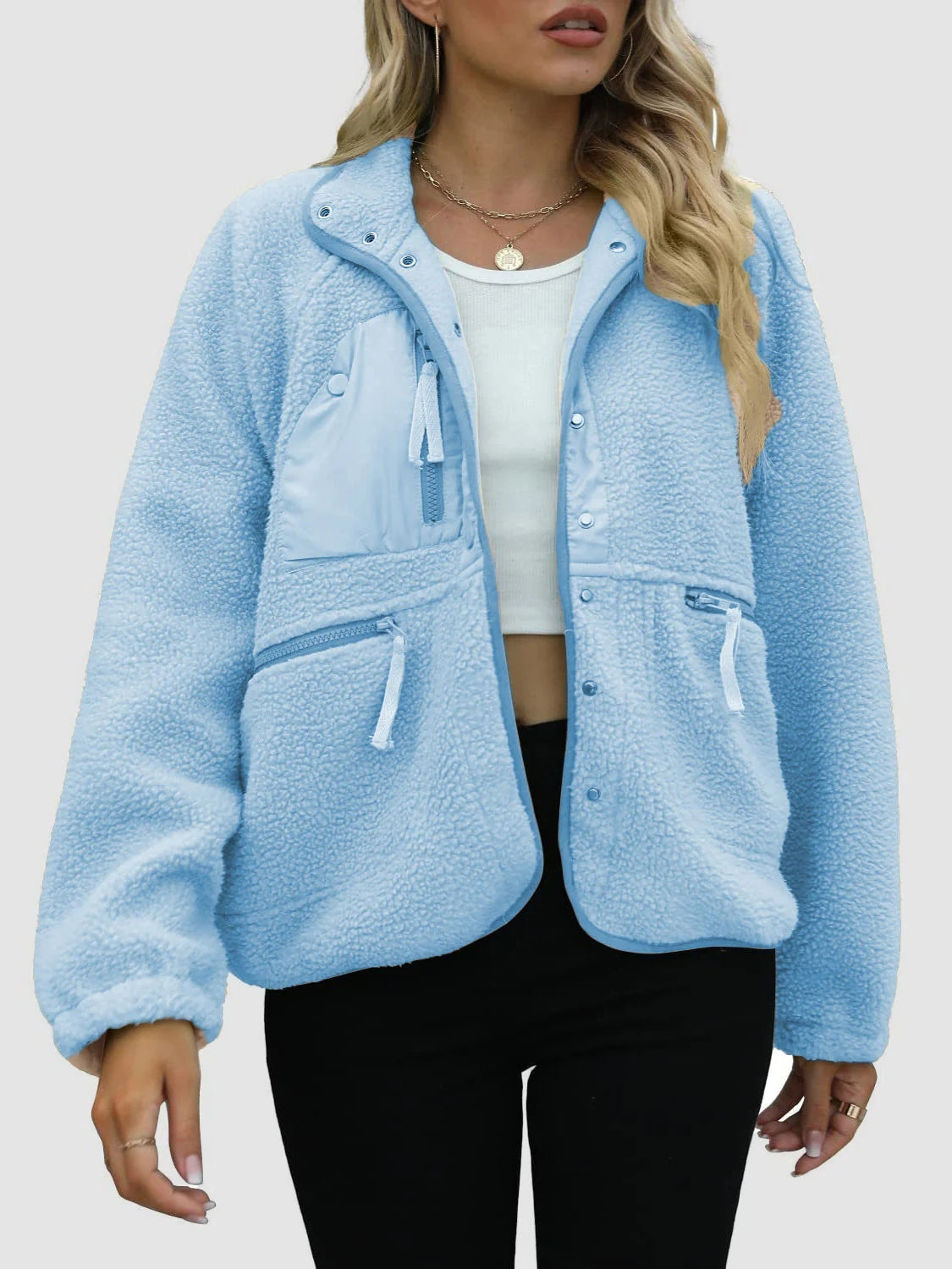 Veste Femme Style Japonais et Coréen en Laine avec Poches – Tailles M à XXL – Couleurs Variées