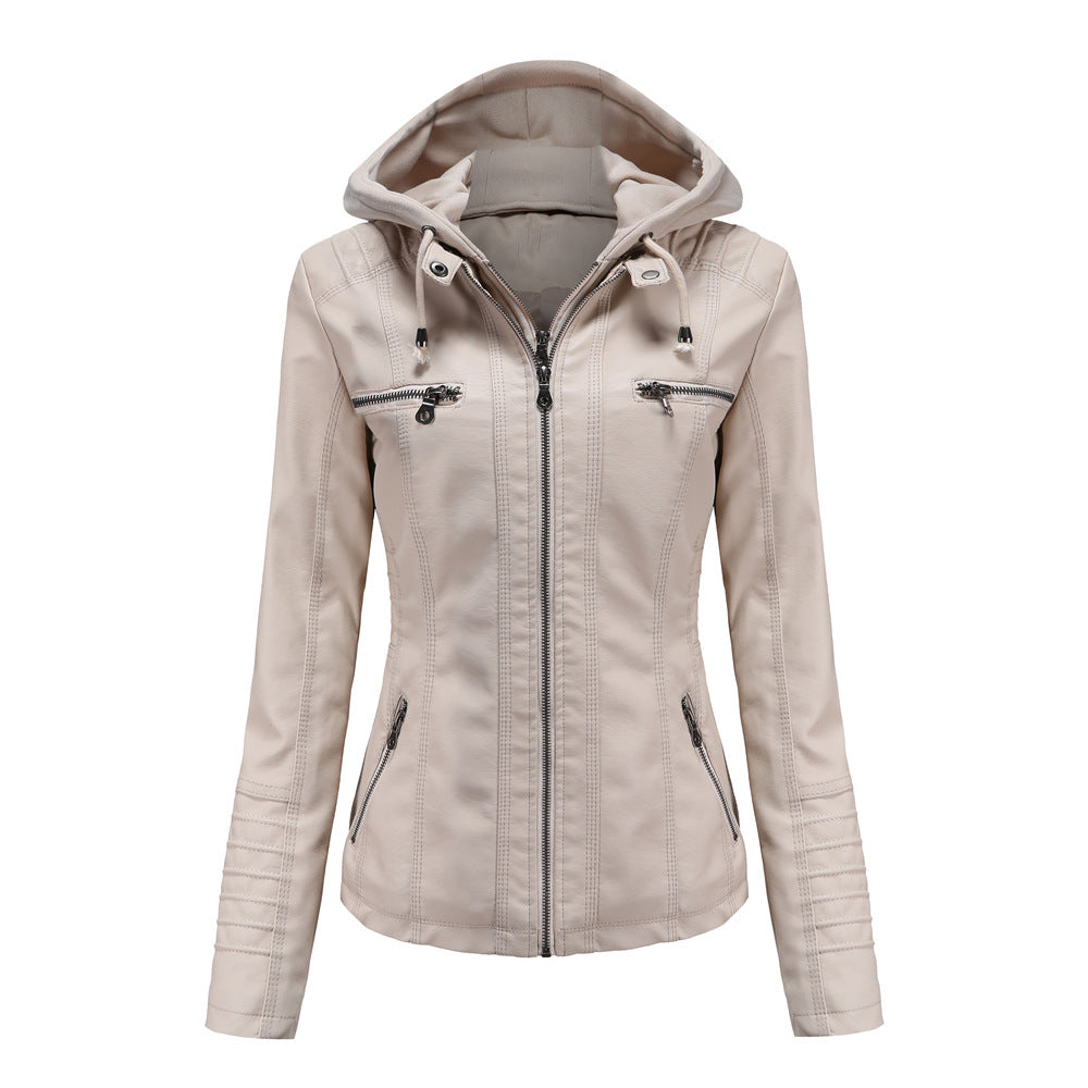 Veste Homme PU à Capuche – Style Urbain Décontracté – Similicuir