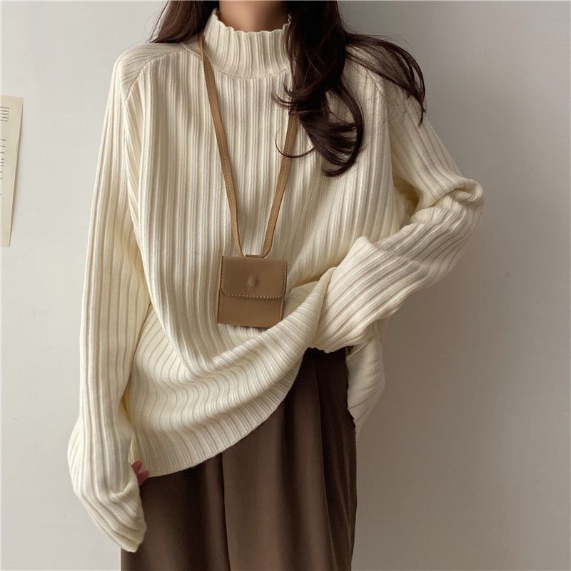 Pull Femme Col Montant Style Zen – Loose & Confort Épais