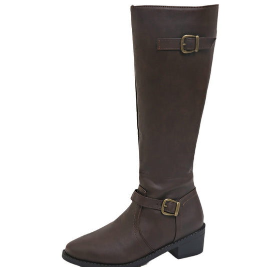 Bottes Frye Femme avec Boucle Décorative – Style Européen & Américain – Jaune, Noir & Bordeaux