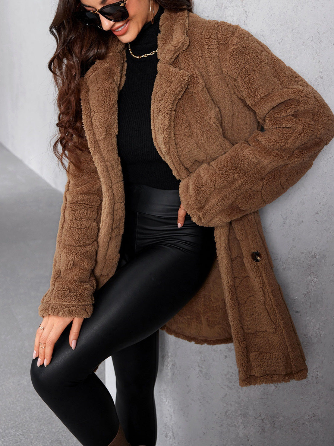 Manteau Femme Élégant en Polyester à Manches Longues - Tailles M à XL - Couleurs Multiples