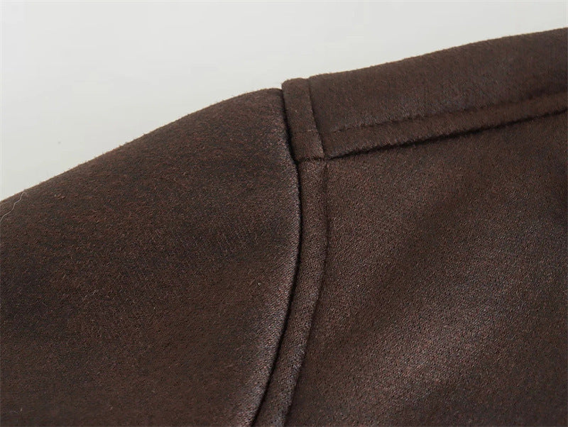 Veste Femme Polyester – Style Européen & Américain – Couleur Café Foncé