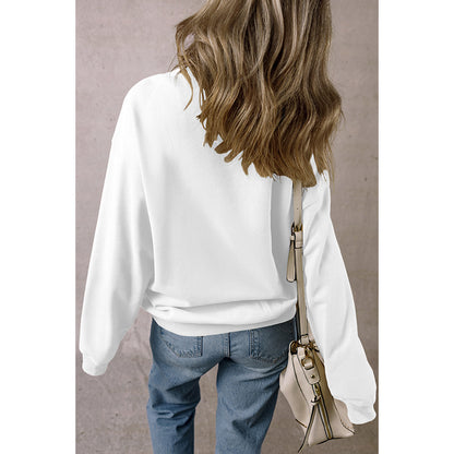 Pull Femme Oversize – Manches Longues, Impression, Style Décontracté