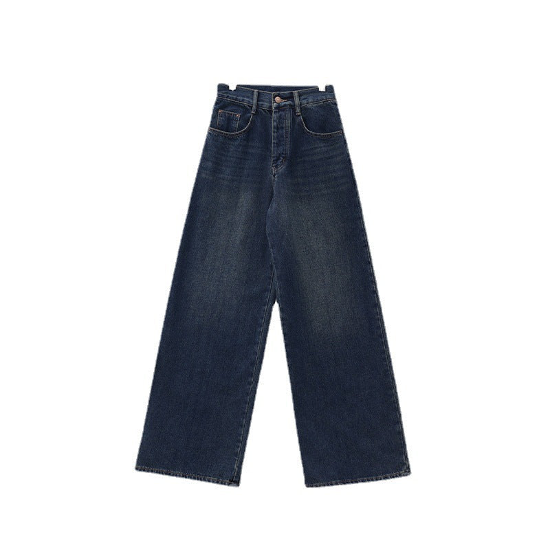 Jean Rétro Large Femme – Taille Haute, Coupe Ample Droite, Denim Confort