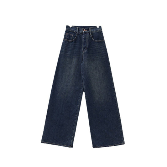 Jean Rétro Large Femme – Taille Haute, Coupe Ample Droite, Denim Confort