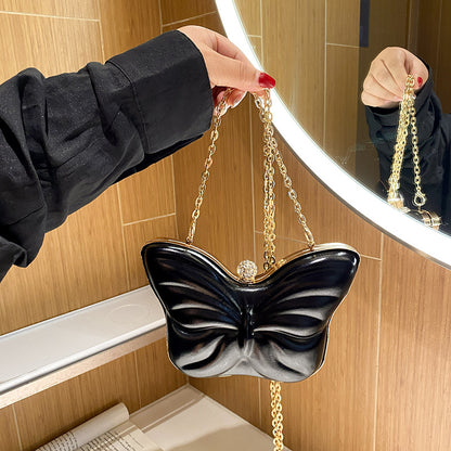 Sac Bandoulière Femme – Papillon Mignon avec Chaîne, Petit Format