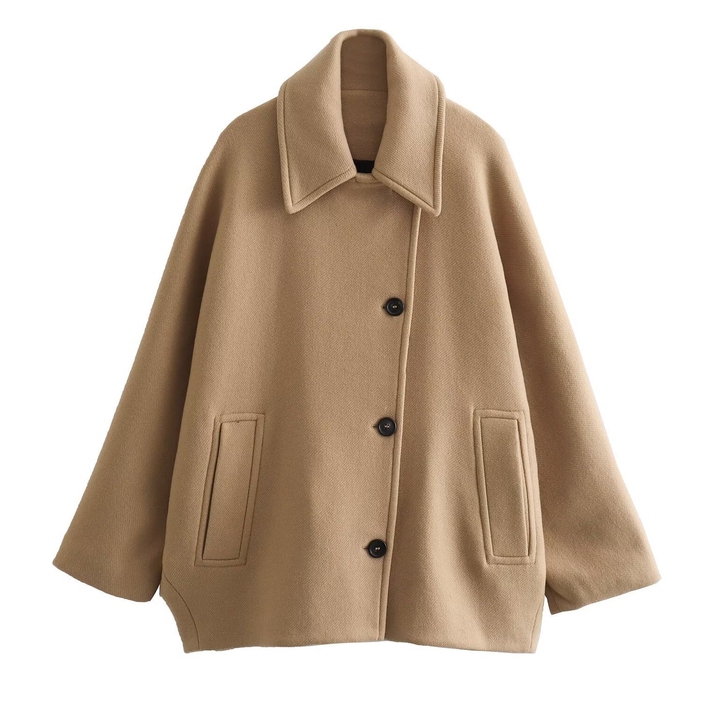 Veste Femme Mi-Longue 65 cm Style Street Hipster en Polyester à Manches Longues Effet 3D - S à L