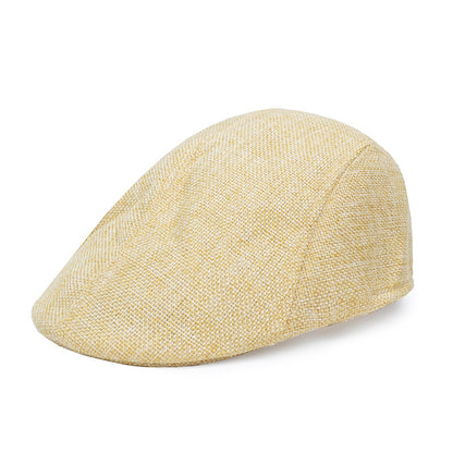 Casquette Homme Béret en Coton et Lin – Style Rétro – Taille Unique – Protection Soleil